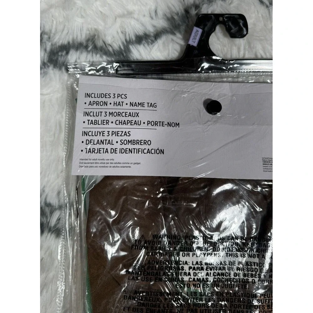 SUIT YOURSELF Coffee Barista Kit Apron Hat Halloween Costume Adult OSFA *NEW* - Picture 6 of 6